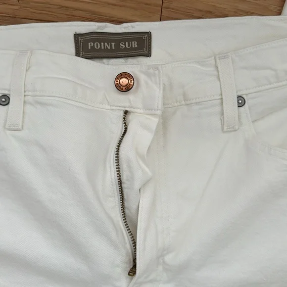 NWT J. Crew Pont Sur high waist, wide leg, white denim jeans, size 32 - Picture 9 of 14